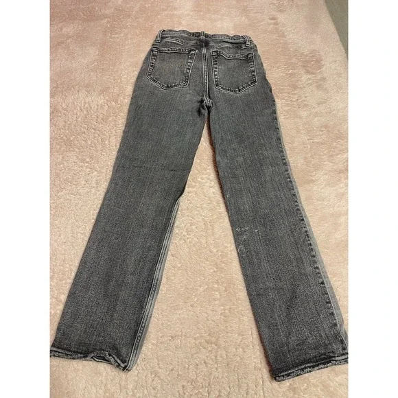 Abercrombie & Fitch The Ankle Straight Ultra High Rise Black Size 25/0R Bin11 - Picture 4 of 7